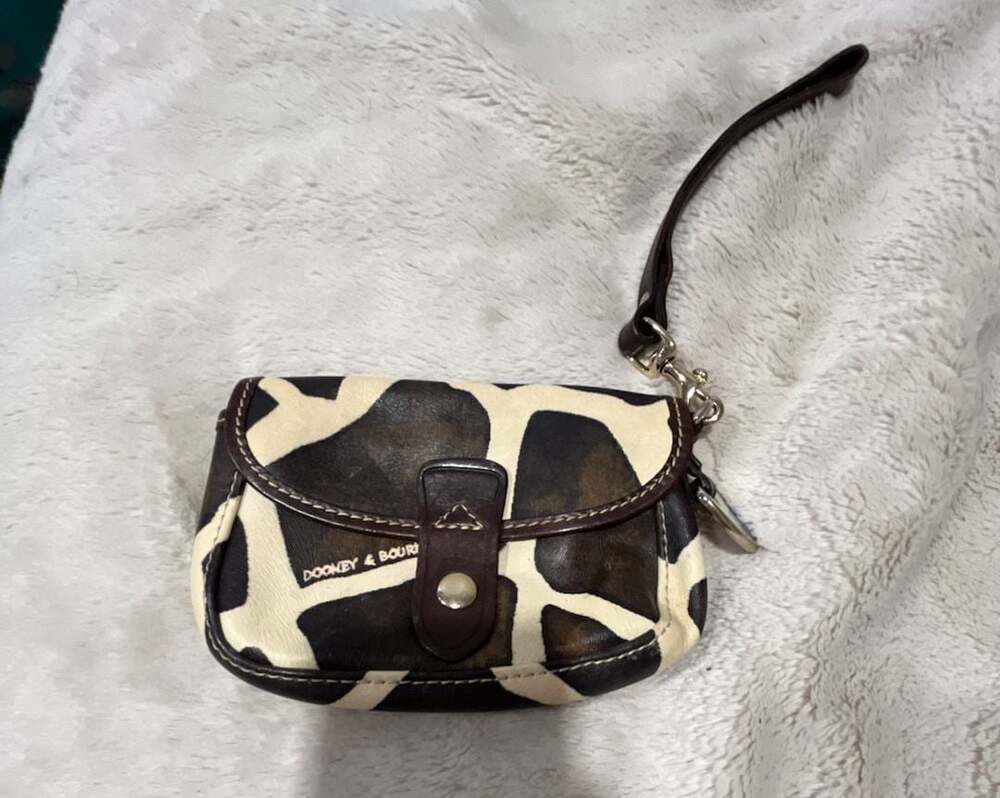 Dooney & Bourke Giraffe Print Haircalf Leather Flap Wristlet
